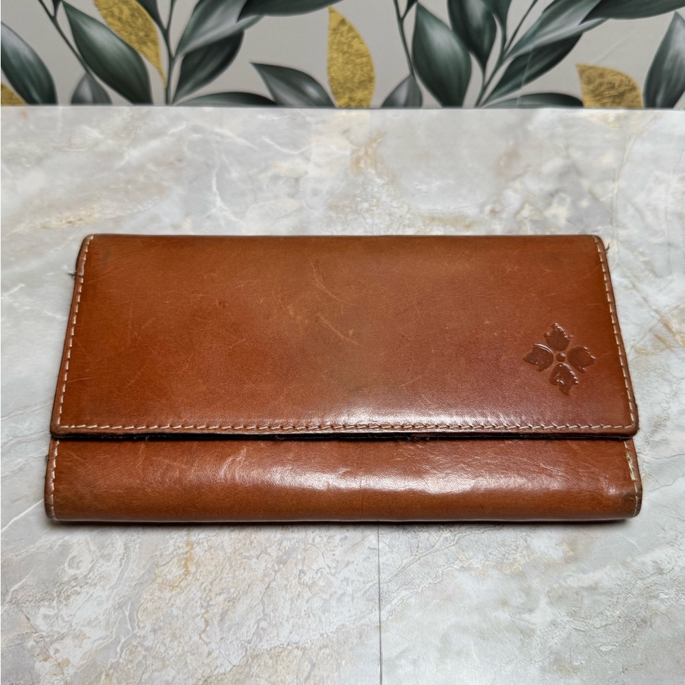 Patricia Nash Cognac Brown Leather Clutch Wallet